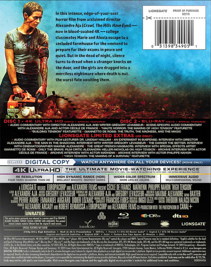 High Tension 4K SteelBook: Unrated w/ Lenticular Slip (Exclusive)