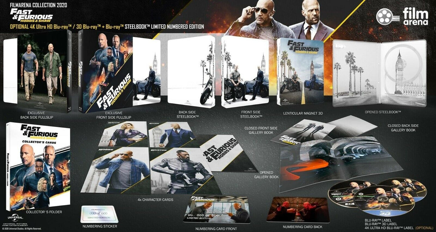 Fast and Furious Presents: Hobbs and Shaw 3D Full Slip SteelBook + Lenticular Magnet (FAC#130)(Czech)