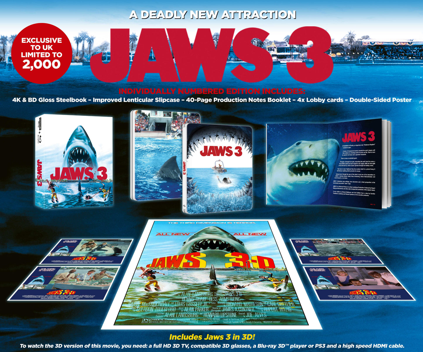 Jaws 3 4K Lenticular SteelBook (1983)(UK)