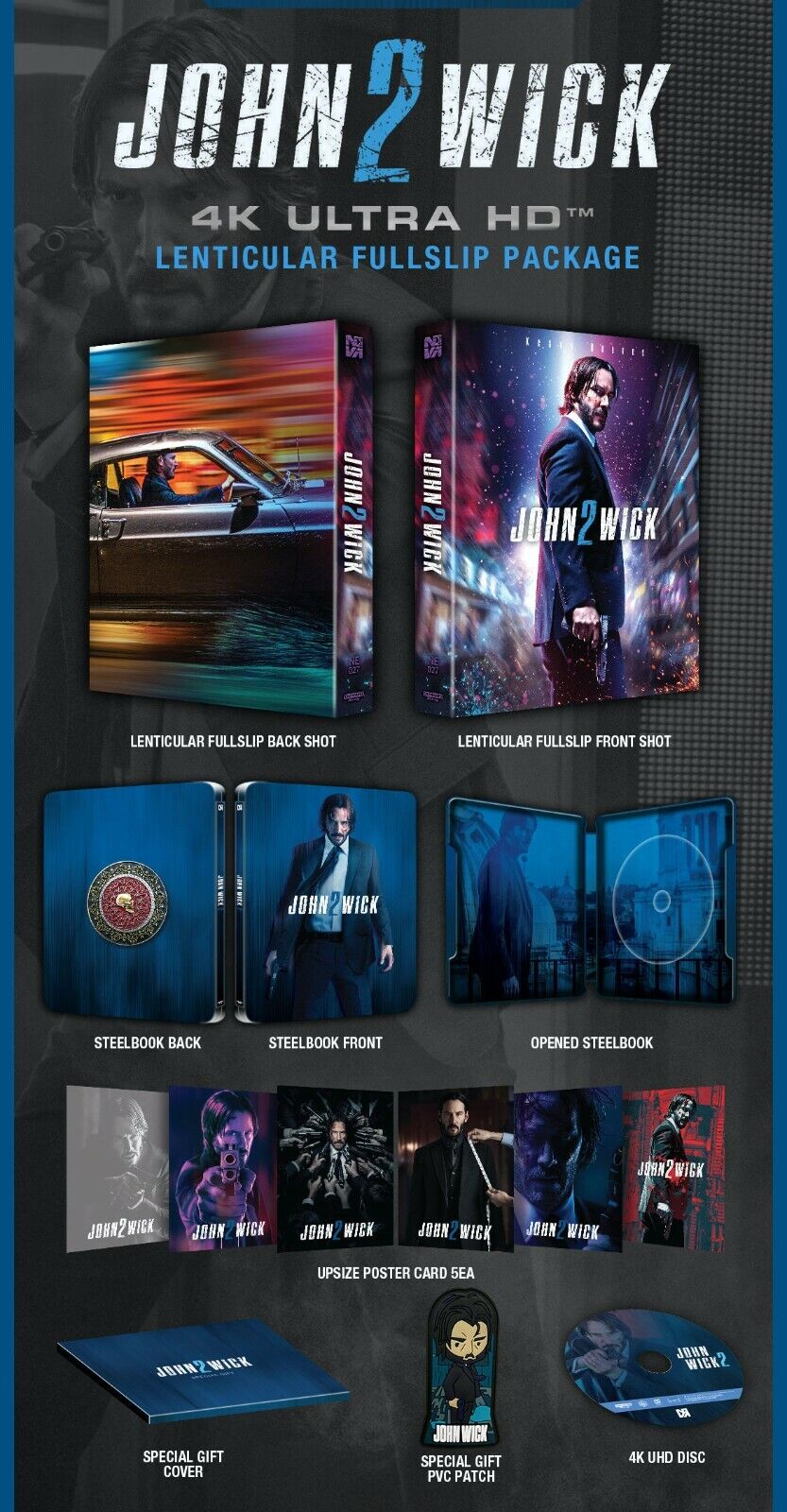 John Wick: Chapter 2 4K Lenticular SteelBook (2017)(NE#27)(Korea)