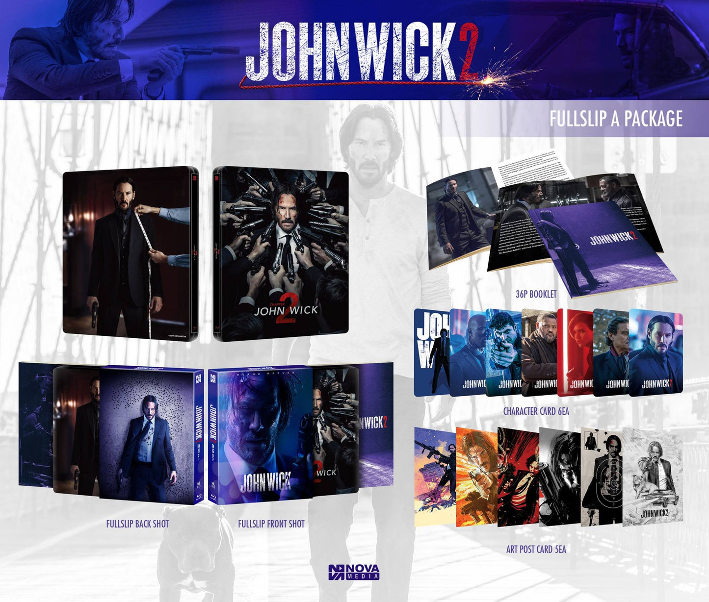 John Wick: Chapter 2 Full Slip A SteelBook (2017)(NE#13)(Korea)