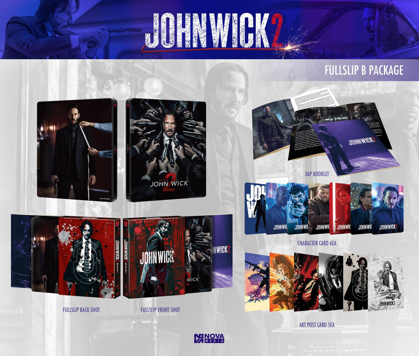 John Wick: Chapter 2 Full Slip B SteelBook (2017)(NE#13)(Korea)