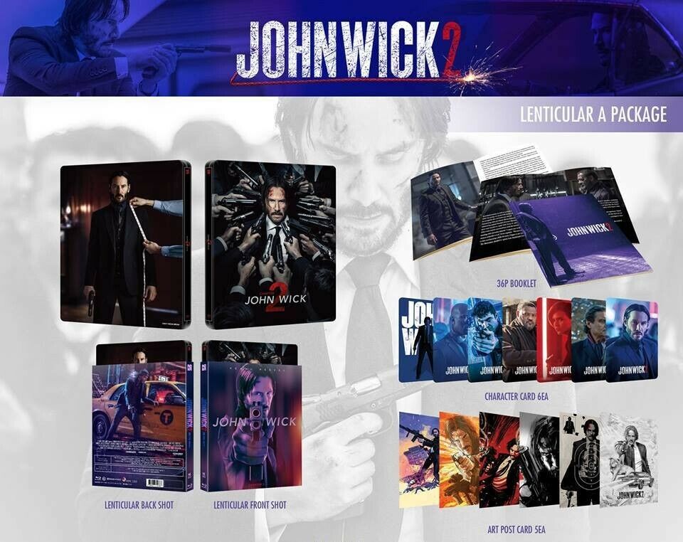 John Wick: Chapter 2 Lenticular SteelBook (2017)(NE#13)(Korea)