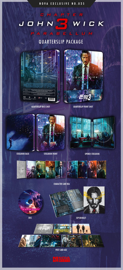 John Wick: Chapter 3 - Parabellum 1/4 Slip SteelBook (2019)(NE#25)(Korea)