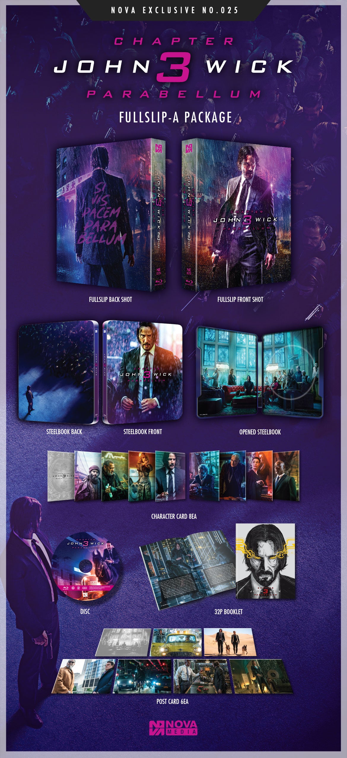 John Wick: Chapter 3 - Parabellum Full Slip A SteelBook (2019)(NE#25)(Korea)