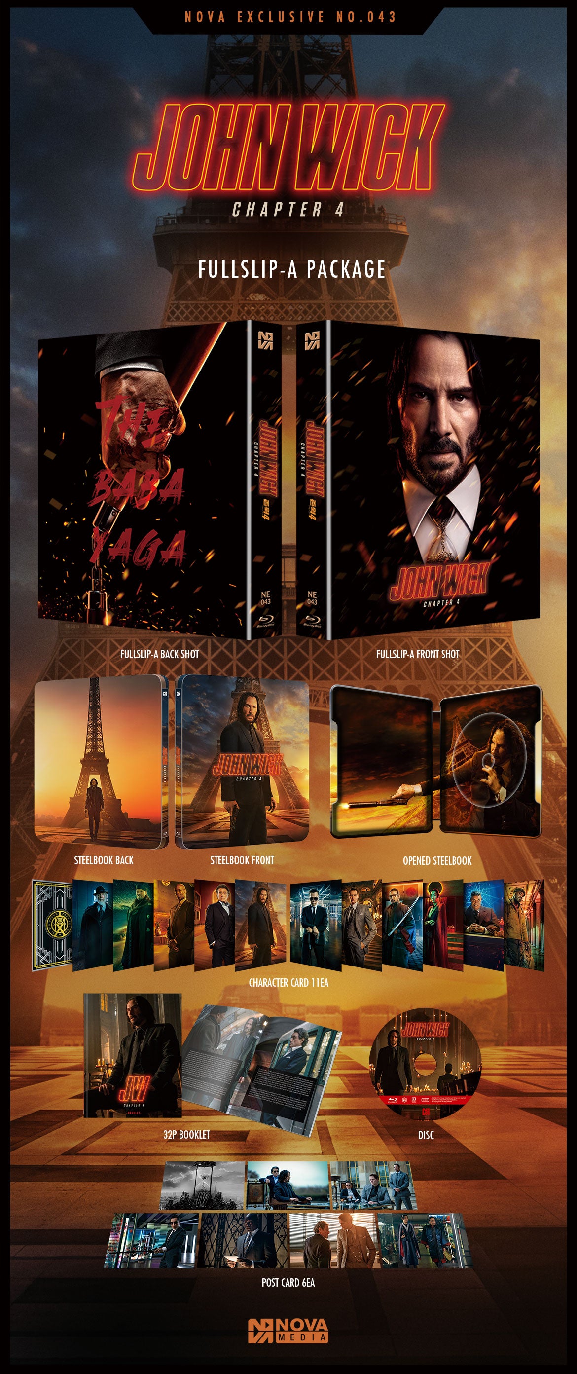  John Wick: Chapter 4 - Steelbook 4K UHD [Blu-ray] : Movies & TV
