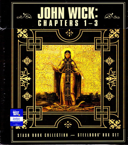 John Wick: Chapters 1-3 4K SteelBook - Stash Book Collection (2014-2019)(Exclusive)