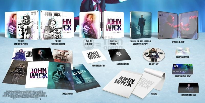 John Wick Full Slip SteelBook: Angel Edition + Lenticular Magnet w/ Notepad (2014)(FAC#15)(Czech)