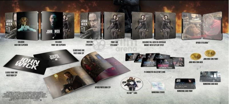 John Wick Full Slip SteelBook: Devil Edition + Lenticular Magnet w/ Coin (2014)(FAC#15)(Czech)