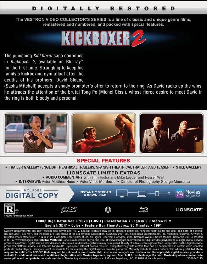 [Pre-Order] Kickboxer 2: Collector's Series #41 (1991)(Exclusive)