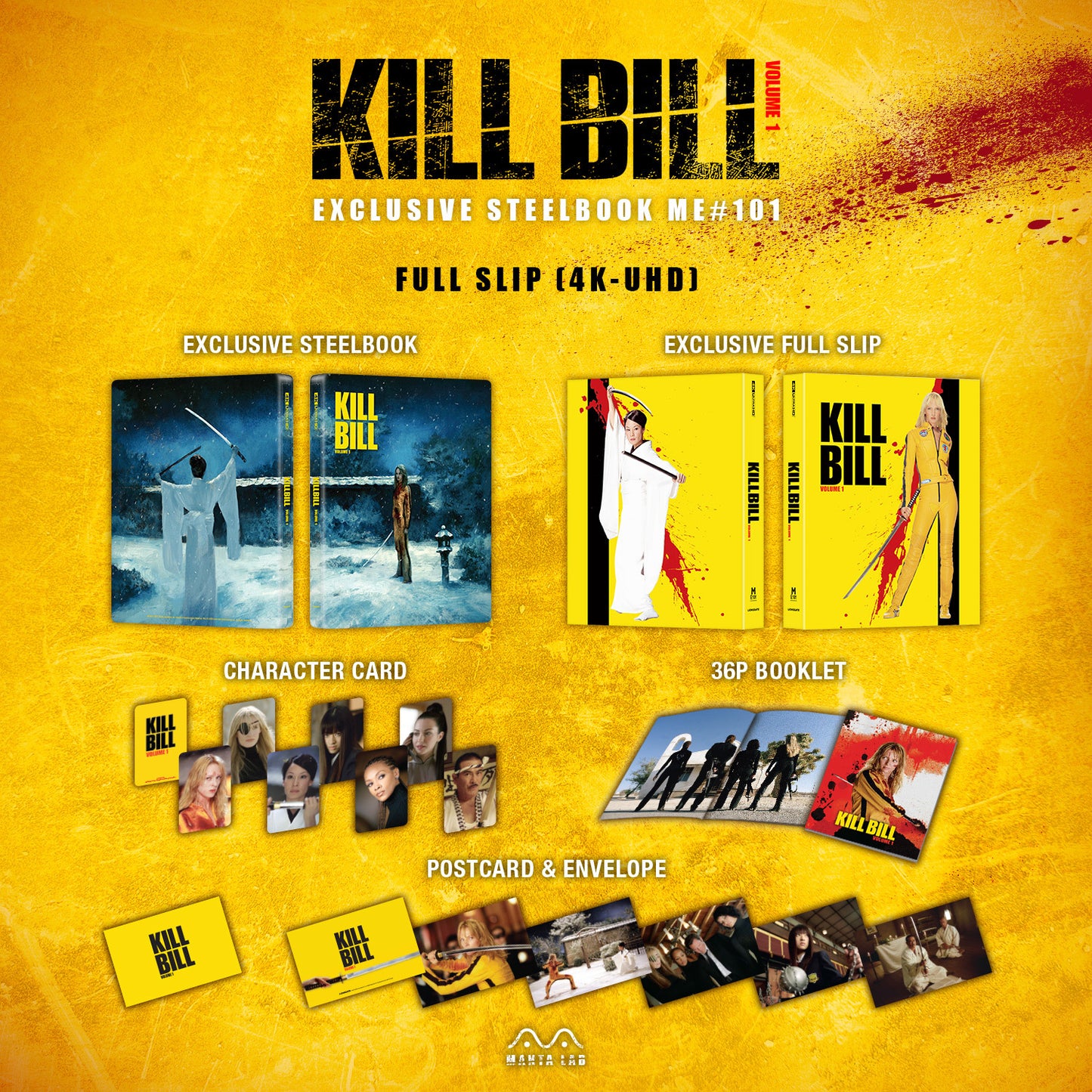 Kill Bill: Volume 1 4K 1-Click SteelBook (2003)(ME#101)(Hong Kong)