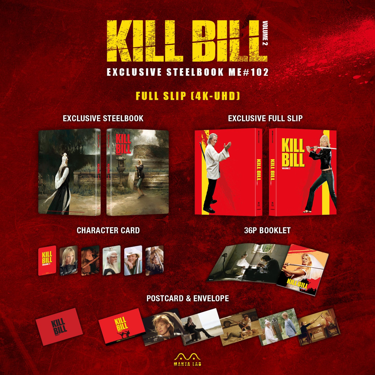 Kill Bill: Volume 2 4K Full Slip SteelBook (2004)(ME#102)(Hong Kong)