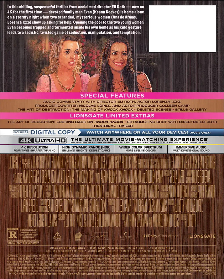 Knock Knock 4K DigiPack (2015)(Exclusive)