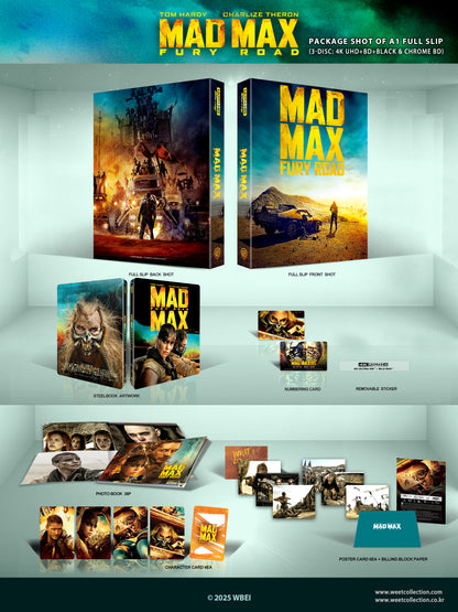 Max Max: Fury Road / Furiosa 4K 1-Click SteelBook - Black and Chrome Edition + Lenticular Magnet (WCE#28-29)(Korea)
