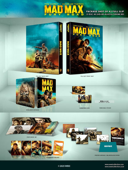 Max Max: Fury Road / Furiosa 4K 1-Click SteelBook - Black and Chrome Edition + Lenticular Magnet (WCE#28-29)(Korea)