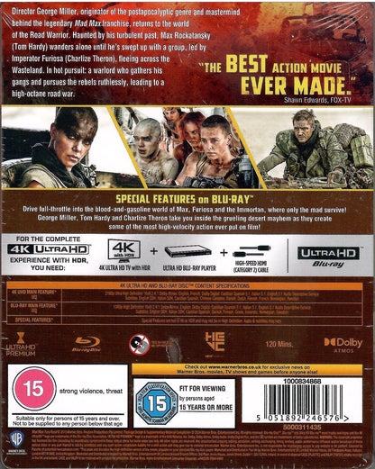 Mad Max: Fury Road 4K SteelBook (Re-release)(UK)