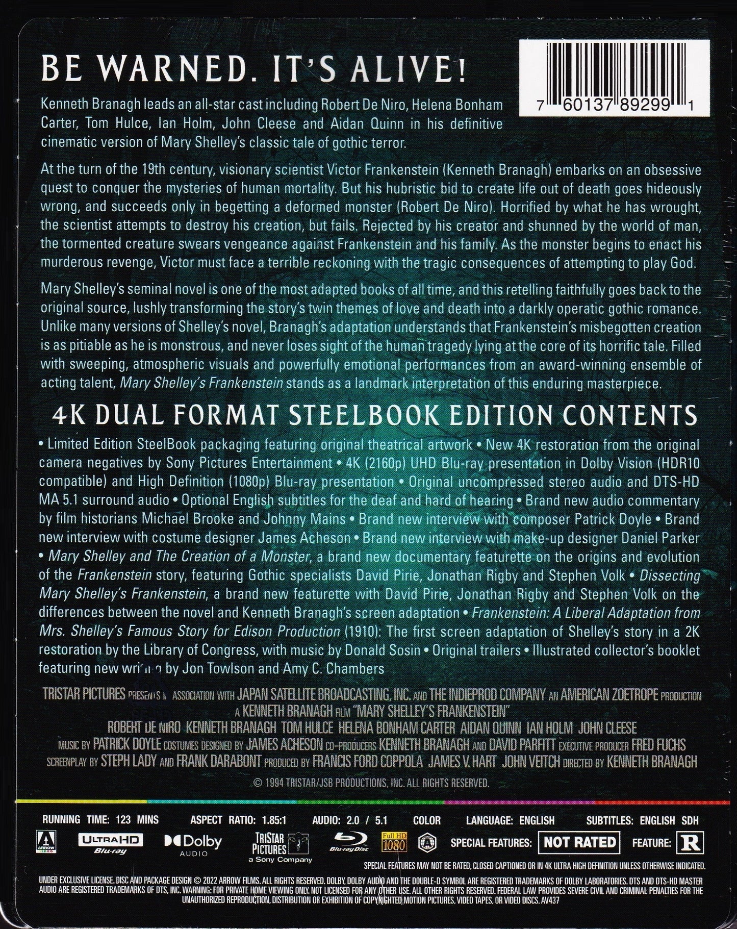 Mary Shelley's Frankenstein 4K SteelBook (1994)