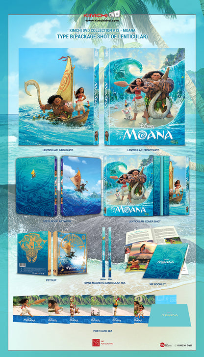 Moana 3D Lenticular SteelBook (2016)(KE#12)(Korea)