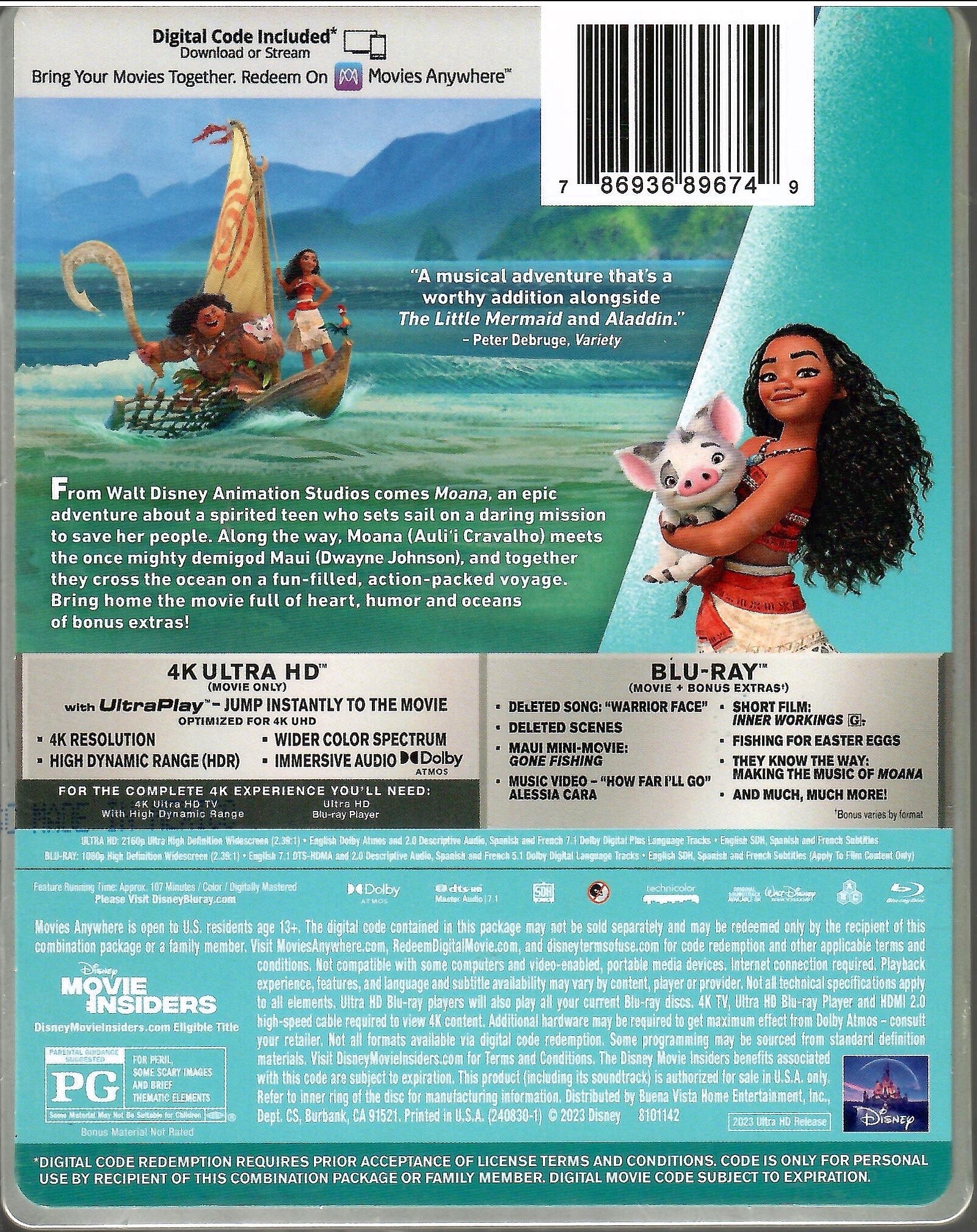 Moana/little mermaid good 4K Steelbook