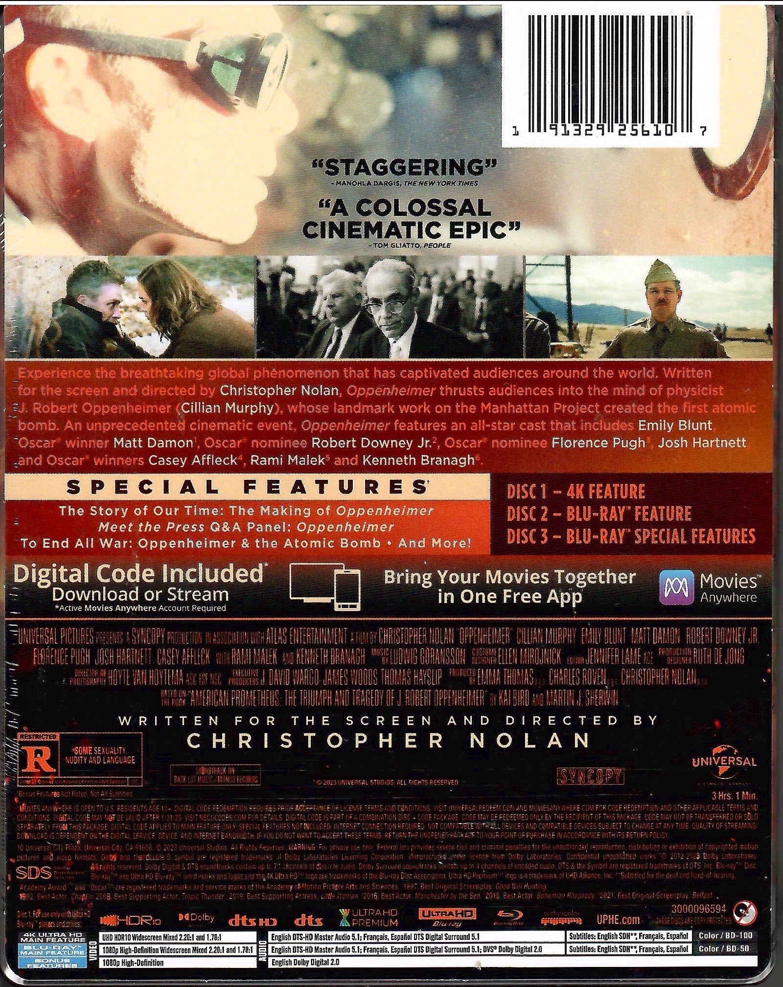 Oppenheimer (4K Ultra HD + Blu-Ray + Blu-Ray) · UNIVERSAL · El