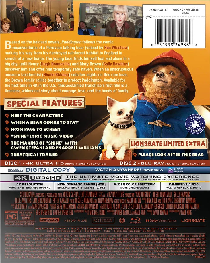 [Pre-Order] Paddington 4K SteelBook (2014)(Exclusive)
