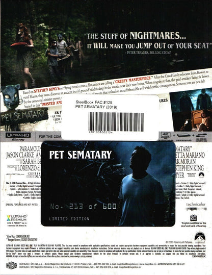 Pet Sematary 4K XL Full Slip SteelBook + Lenticular Magnet (2019)(FAC#125)(Czech)