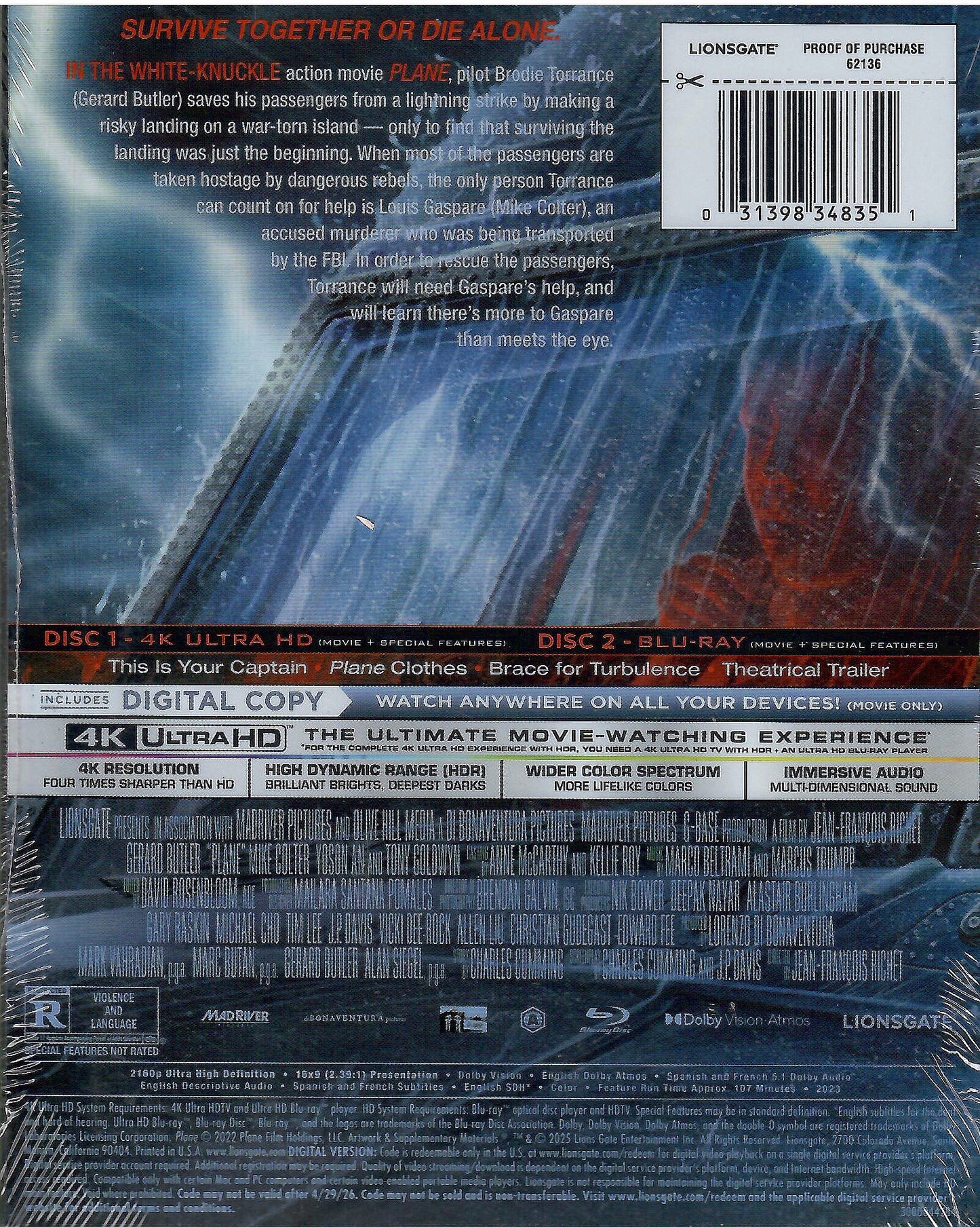 Plane 4K SteelBook (2023)(Exclusive)