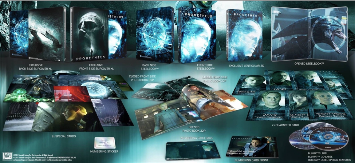 Prometheus 3D XL Full Slip SteelBook + Lenticular Magnet (FAC #103)(Czech)