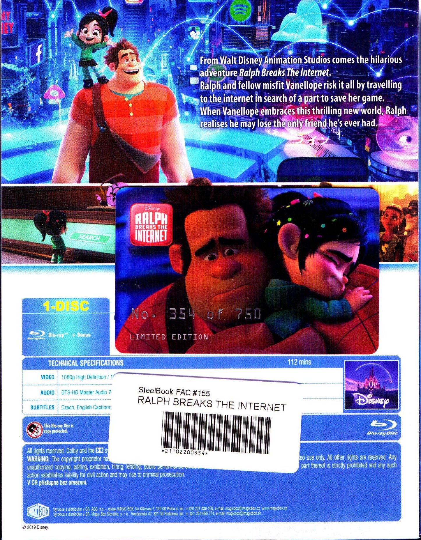 Ralph Breaks the Internet XL Double Lenticular SteelBook (FAC#155)(Czech)