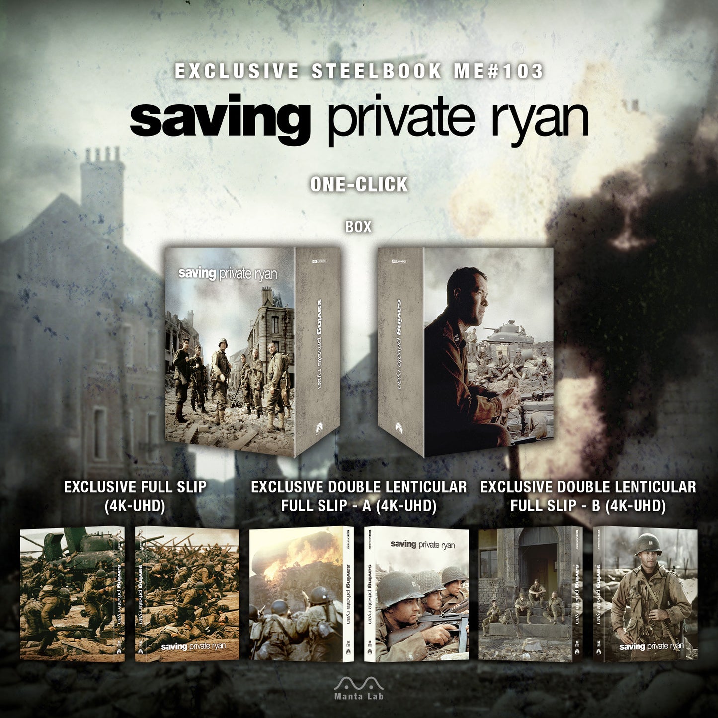 [Pre-Order] Saving Private Ryan 4K 1-Click SteelBook (ME#103)(Hong Kong)