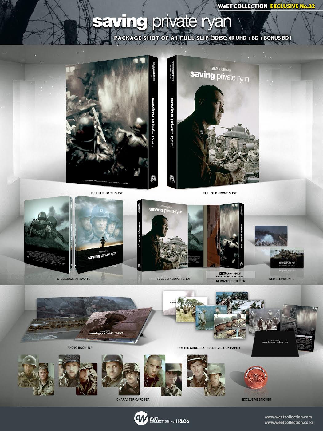 [Pre-Order] Saving Private Ryan 4K Full Slip A1 SteelBook (WCE#32)(Korea)