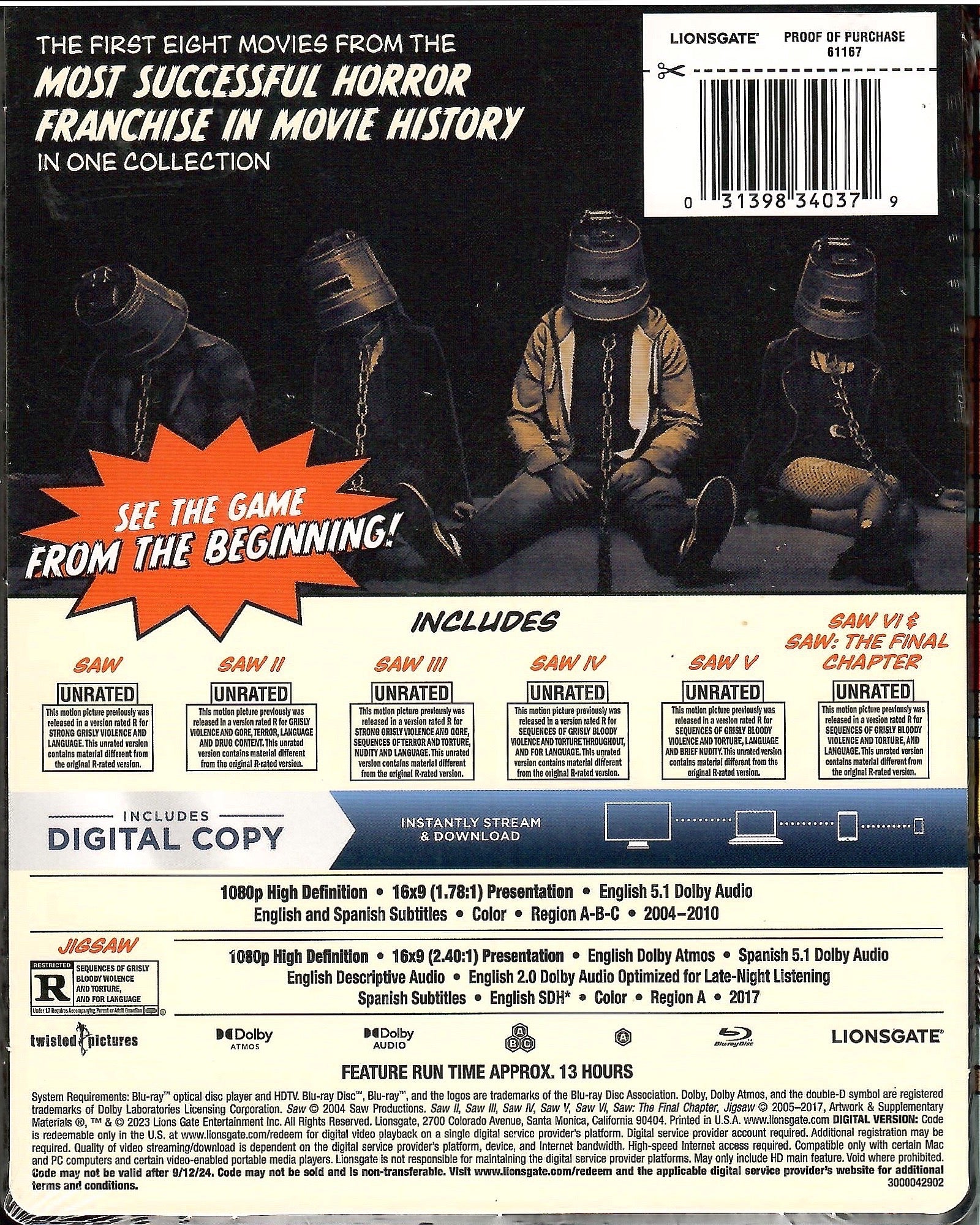 Saw 1-8 Walmart Exclusive Steelbook (Blu-ray + Digital Copy) 