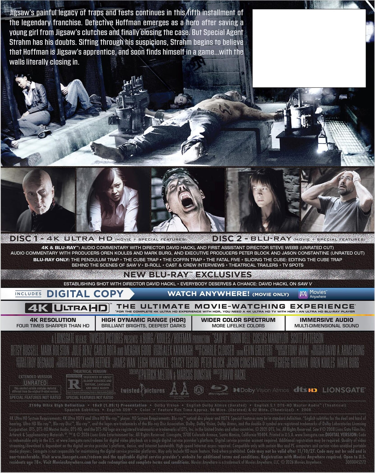 [Pre-Order] Saw V 4K SteelBook - Unrated (2008)(Exclusive)