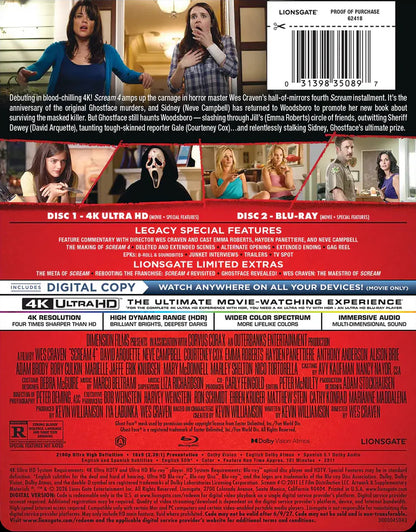 Scream 4 4K SteelBook (2011)(Exclusive)