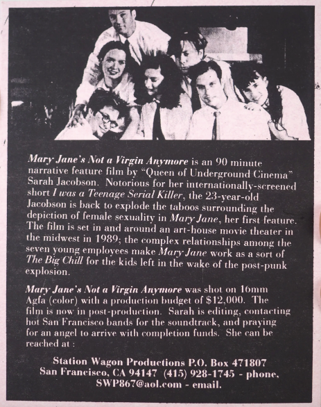 Mary Jane's Not a Virgin Anymore and the Films of Sarah Jacobson: Limited Edition (AGFA-015b)(Exclusive)