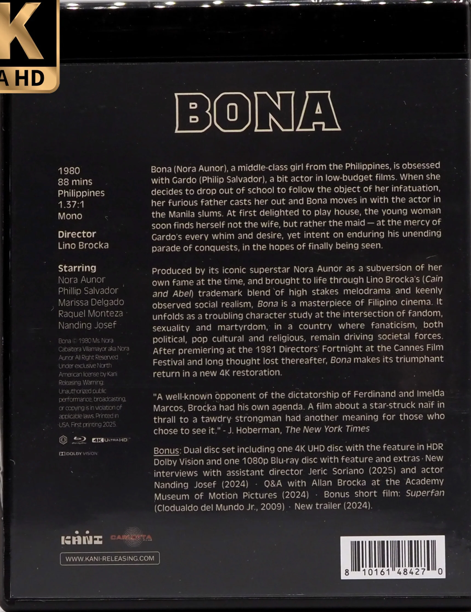 Bona 4K: Limited Edition (1980)(KANI-030)(Exclusive)*