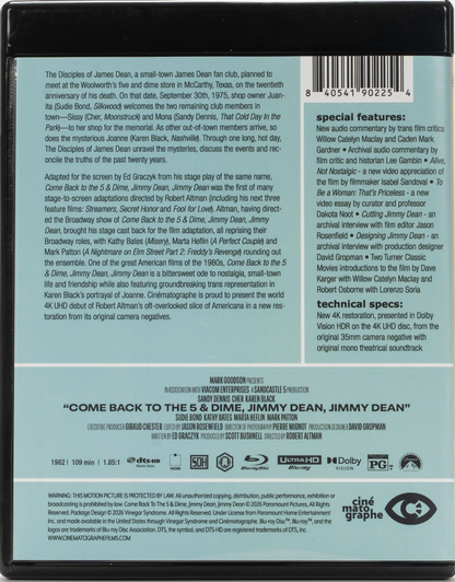 Come Back to the 5 and Dime, Jimmy Dean, Jimmy Dean 4K: Limited Edition DigiBook (CIN-033)(Exclusive)