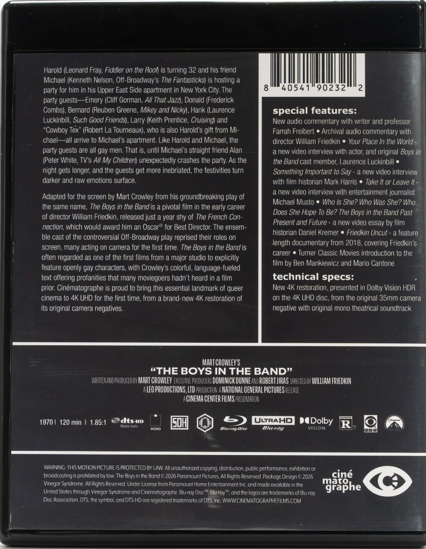 The Boys in the Band 4K: Limited Edition DigiBook (CIN-034)(Exclusive)