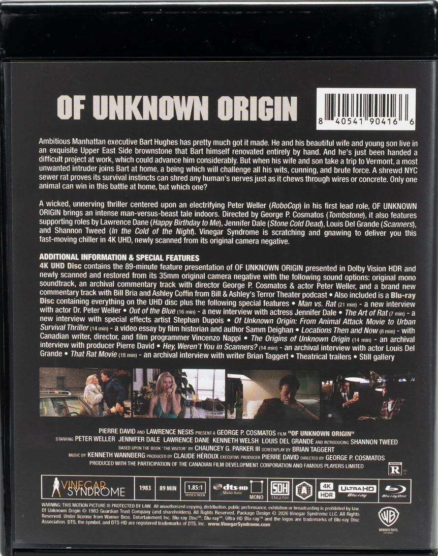 [Pre-Order] Of Unknown Origin 4K: Limited Edition (VS-541)(Exclusive)