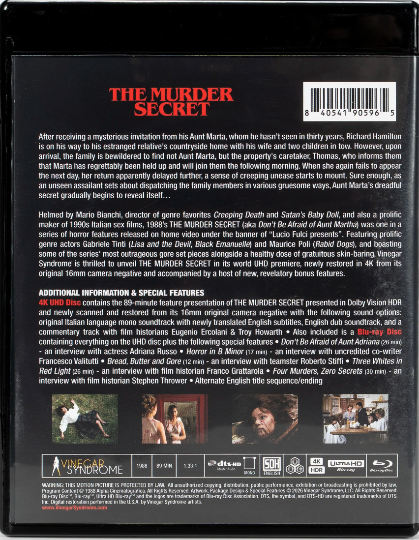 [Pre-Order] The Murder Secret 4K: Limited Edition (VS-544)(Exclusive)
