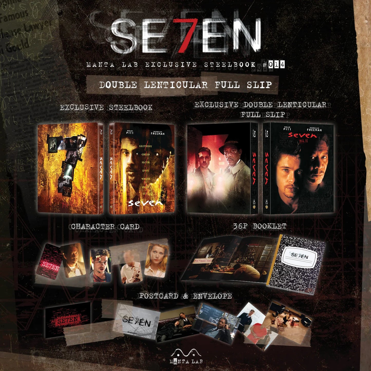 Seven Double Lenticular SteelBook (Se7en)(1995)(ME#14)(Hong Kong)