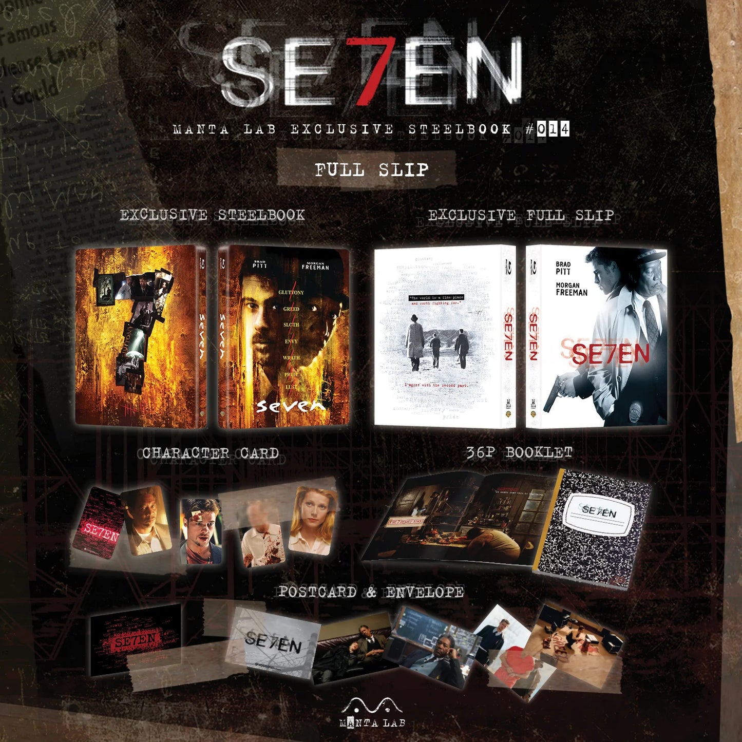 Seven 1-Click SteelBook (Se7en)(1995)(ME#14)(Hong Kong)