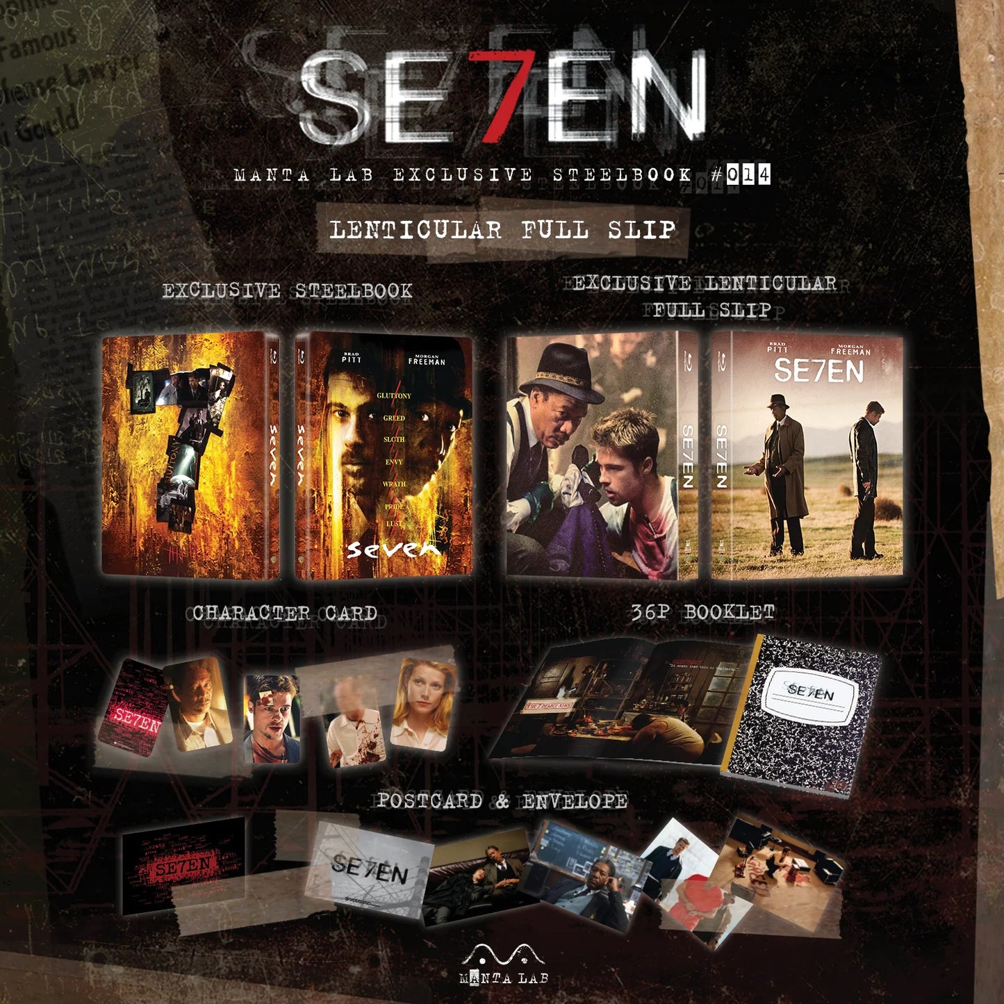 Seven Lenticular SteelBook (Se7en)(1995)(ME#14)(Hong Kong)