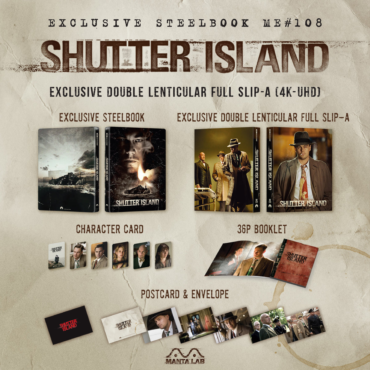 [Pre-Order] Shutter Island 4K 1-Click SteelBook (ME#108)(Hong Kong)