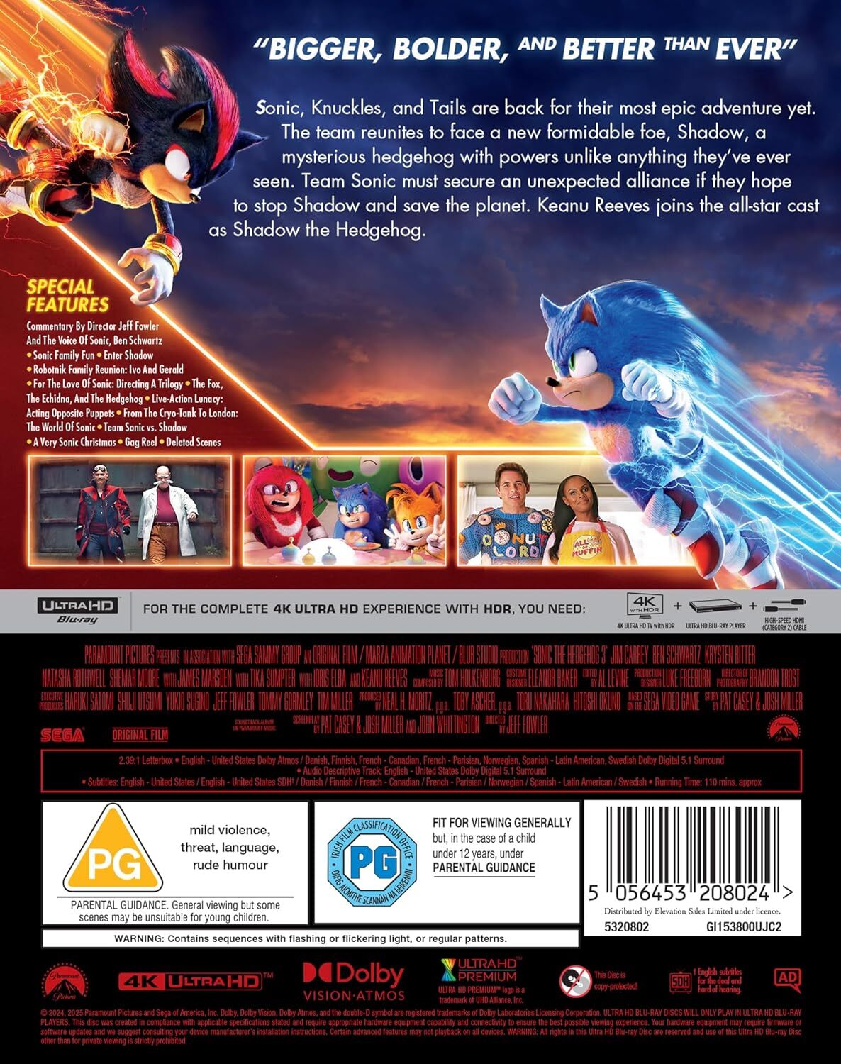 Sonic the Hedgehog 3 4K SteelBook (2024)(UK)