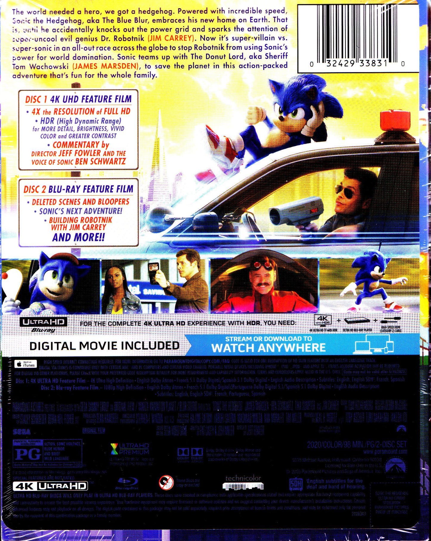 Sonic the Hedgehog 4K SteelBook (2020)