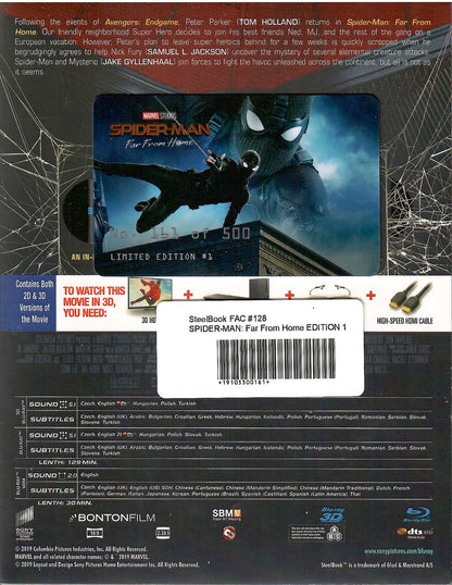 Spider-Man: Far From Home 3D Full Slip SteelBook + Lenticular Magnet (2019)(FAC#128)(Czech)