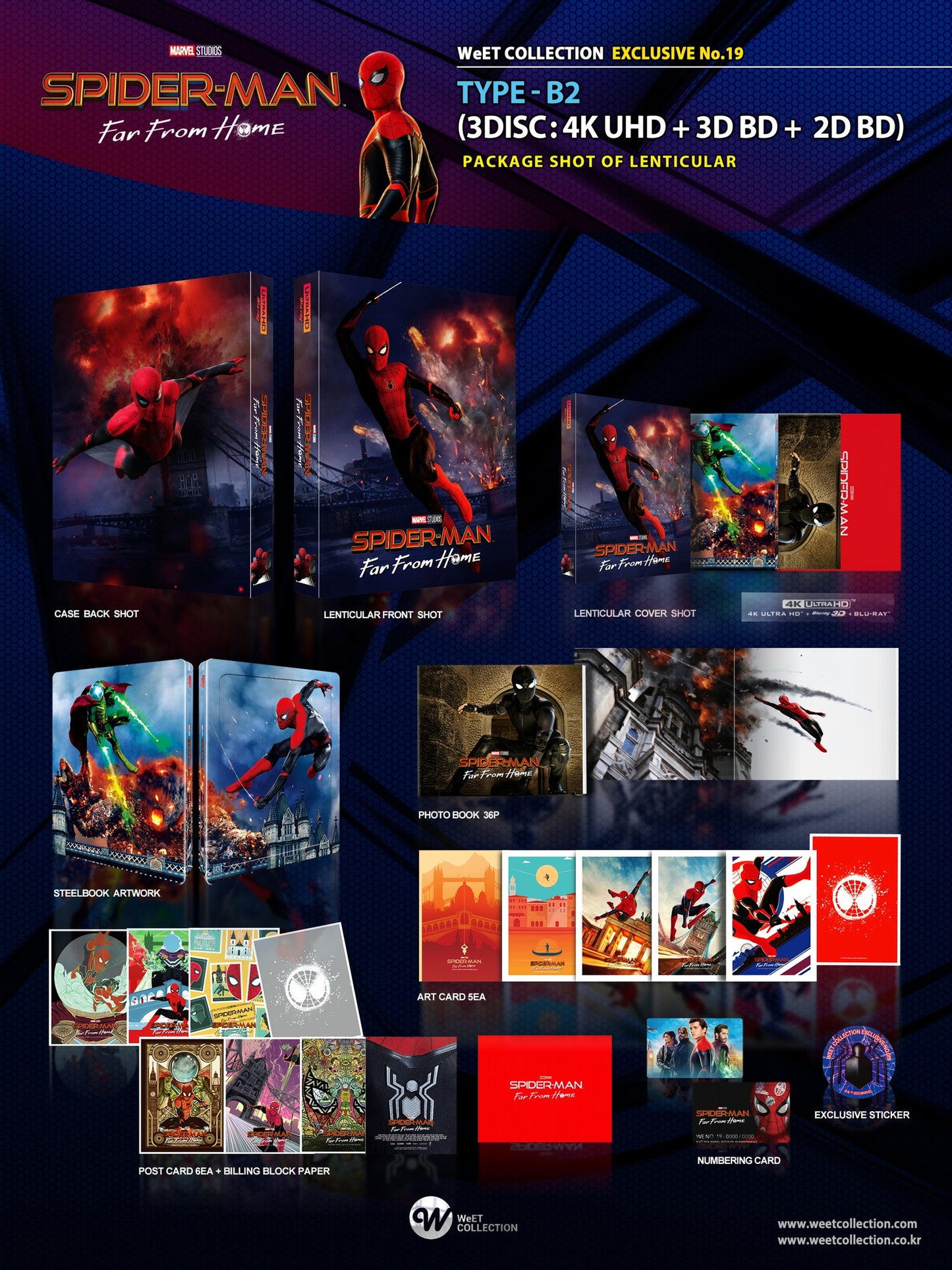 Spider-Man: Far From Home 3D & 4K 1-Click SteelBook (2019)(WCE#19)(Korea)