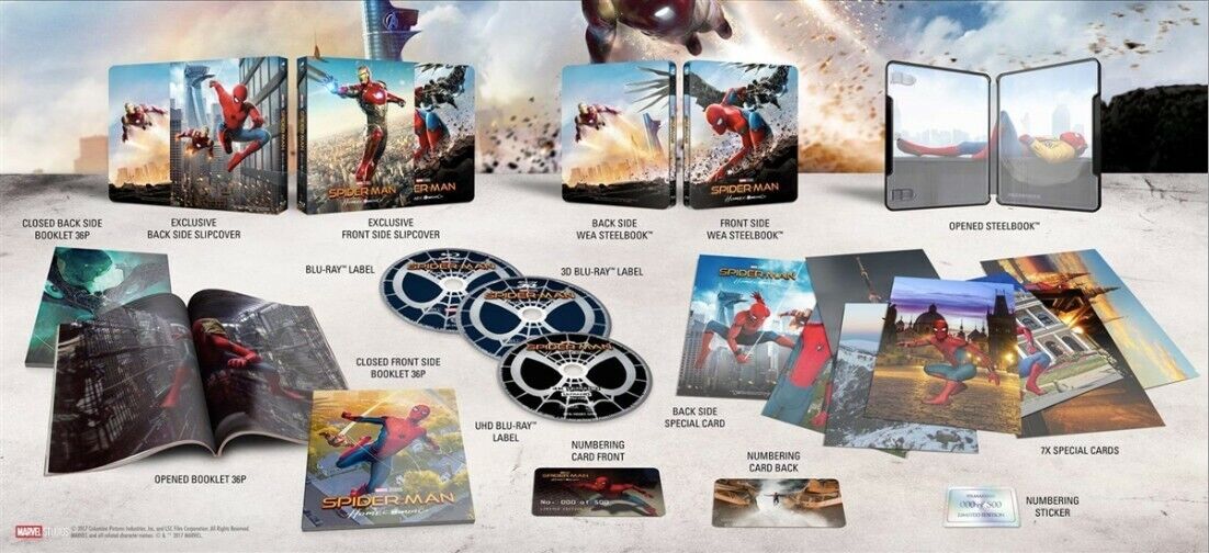 Spider-Man: Homecoming 3D & 4K 1-Click SteelBook Maniacs Box Set (FAC#89)(Czech)