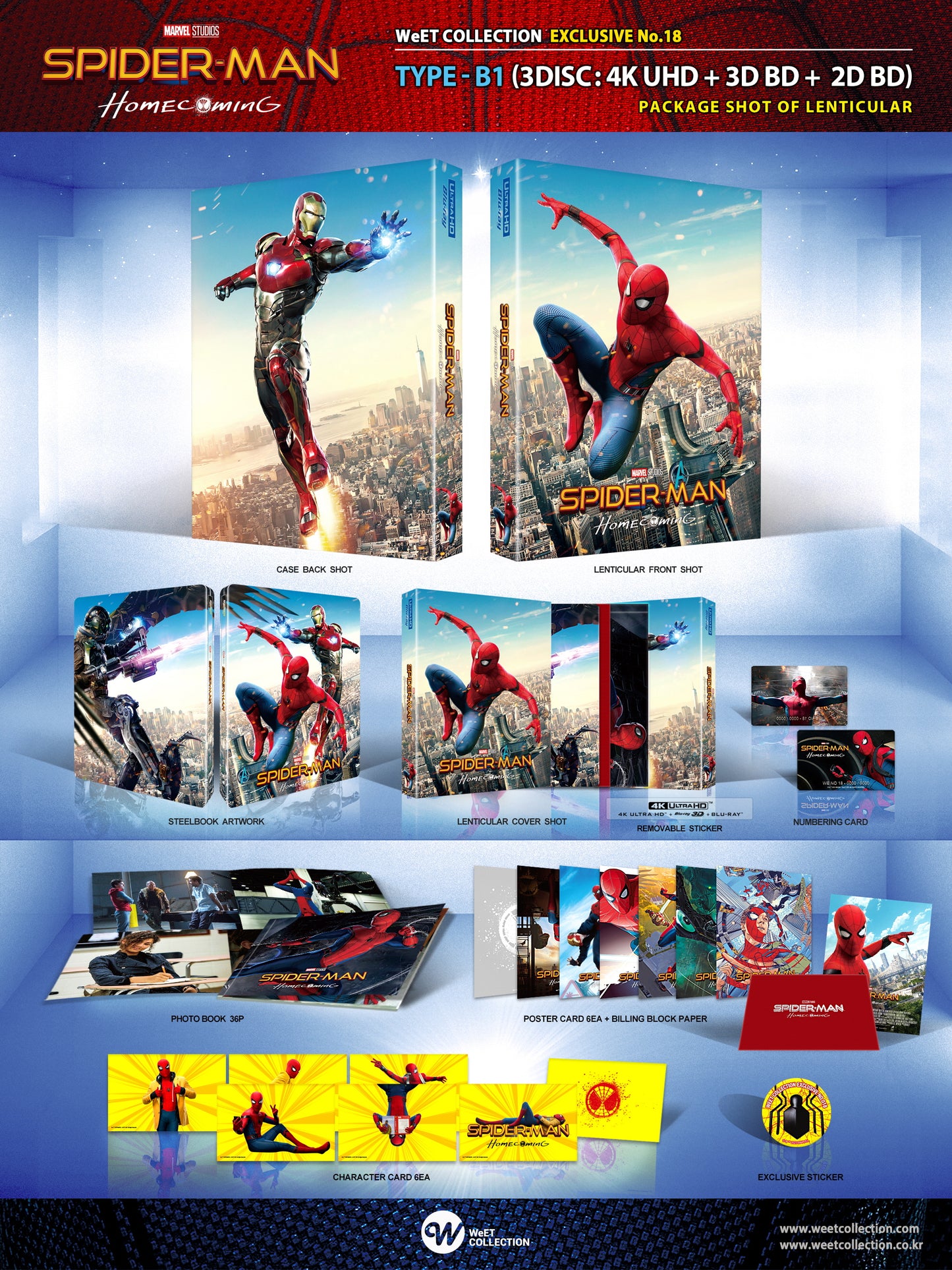 Spider-Man: Homecoming 3D + 4K 1-Click SteelBook (WCE#018)(Korea)